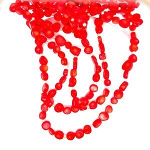 Long Red Beads Necklace